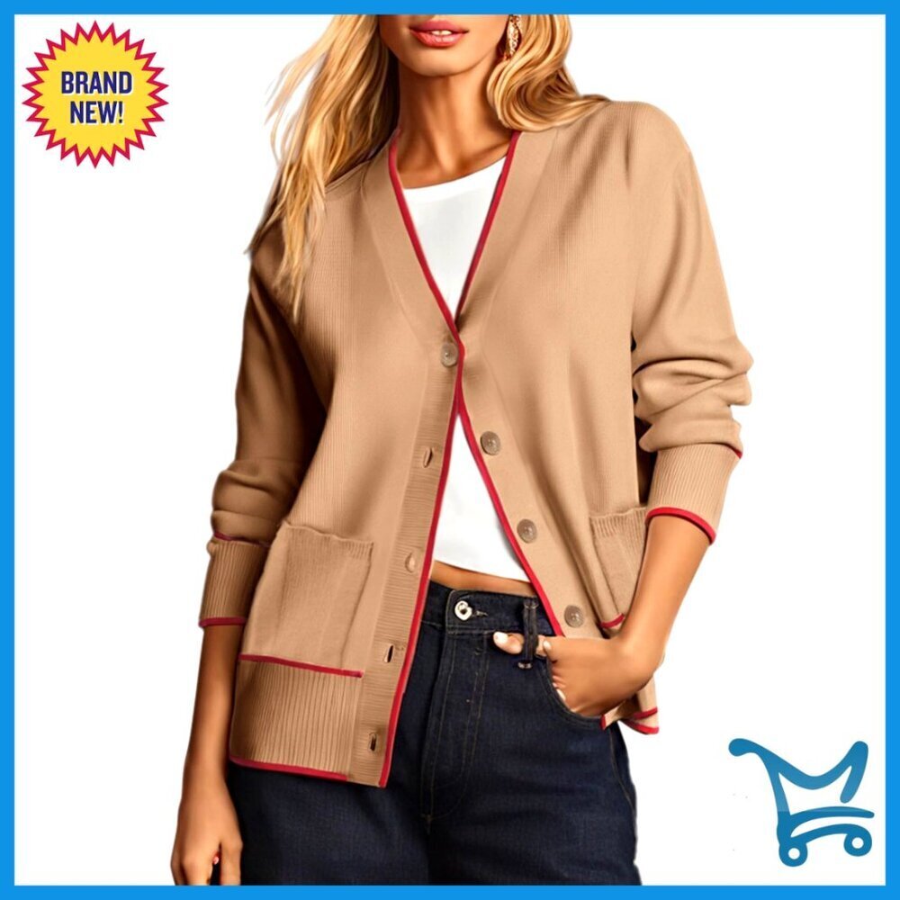 Oversized Cardigan Soft Knit Long Sleeve Open Front Pockets Chic Fall Winter